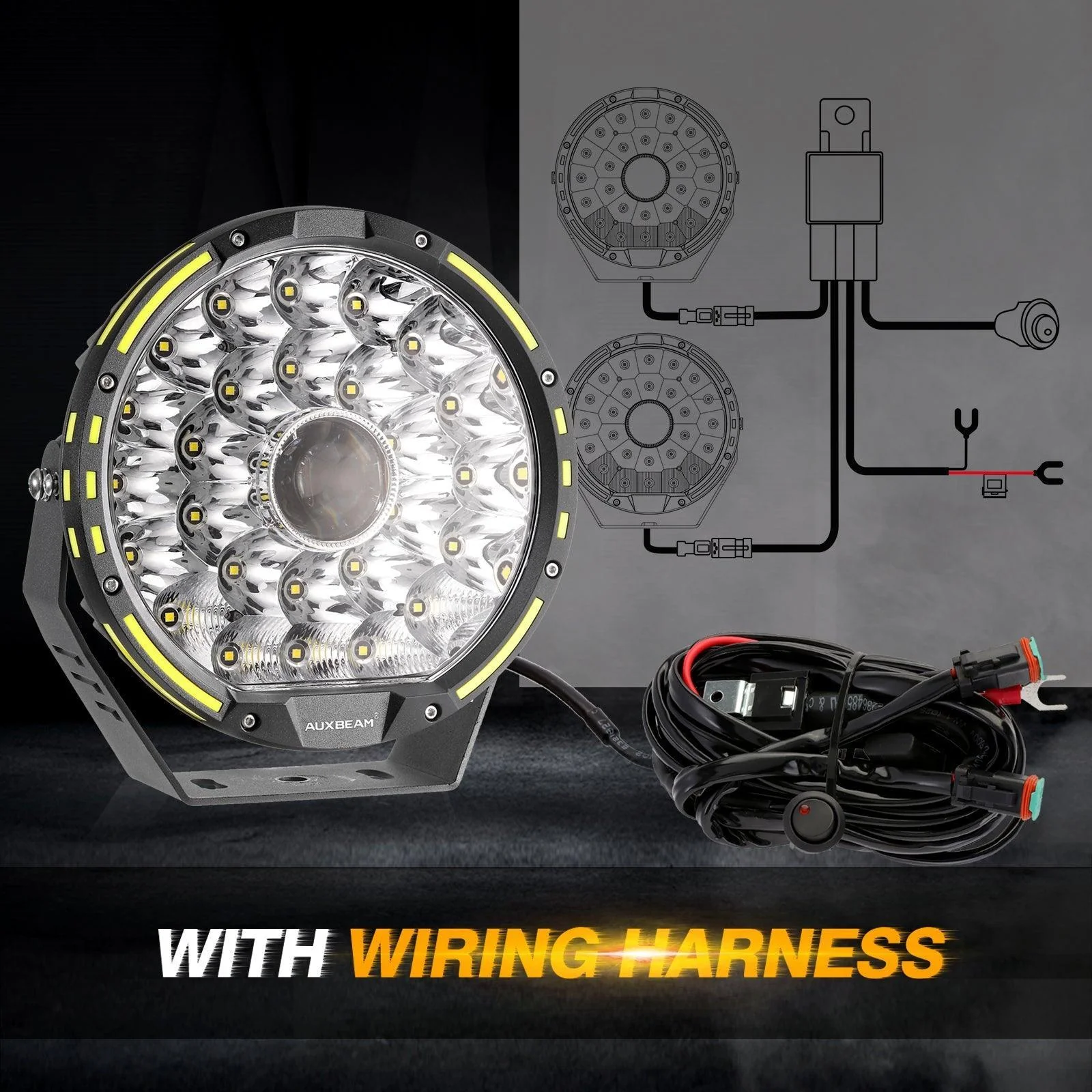 (2pcs/set) 9 INCH 270W 37776LM 360-PRO Series Custom Lens LED Driving Lights+Amber/Black Covers(Optional) for Ford F150 F250 F350 F450 - Image 12