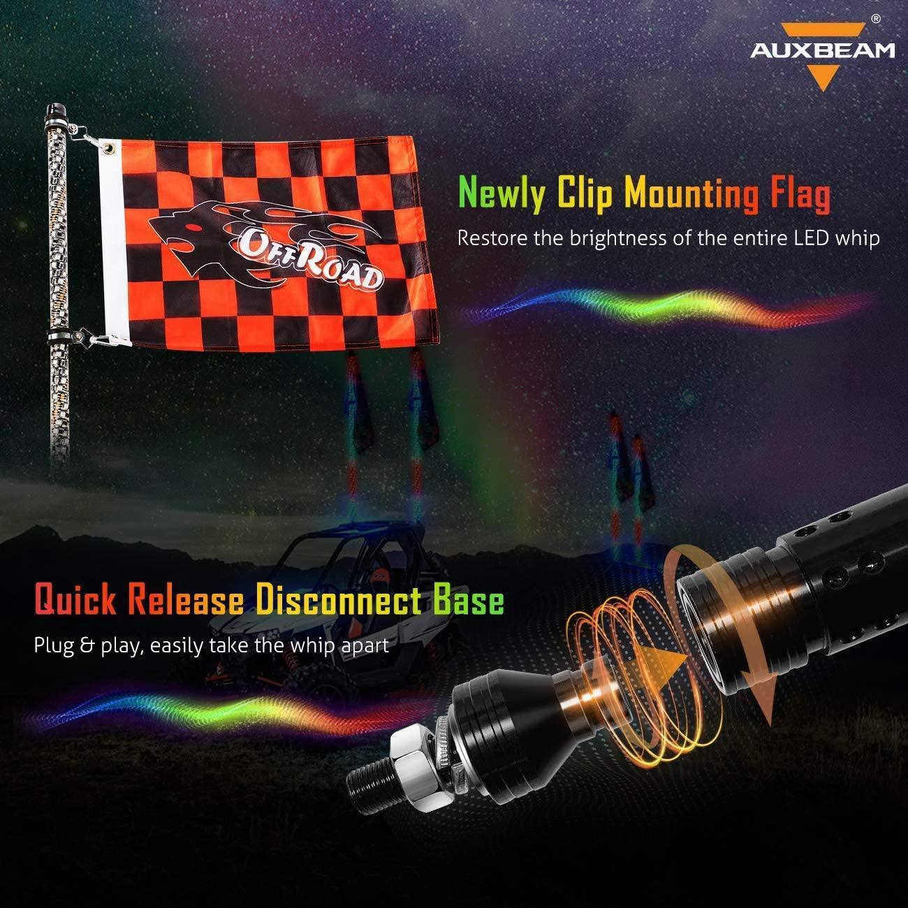 3FT/4FT LED RGB Whip Lights & Rear Pillar Flagpole Light Brackets Combo for Can-Am Maverick X3 2017 2018 2019 2020 2021 - Image 3