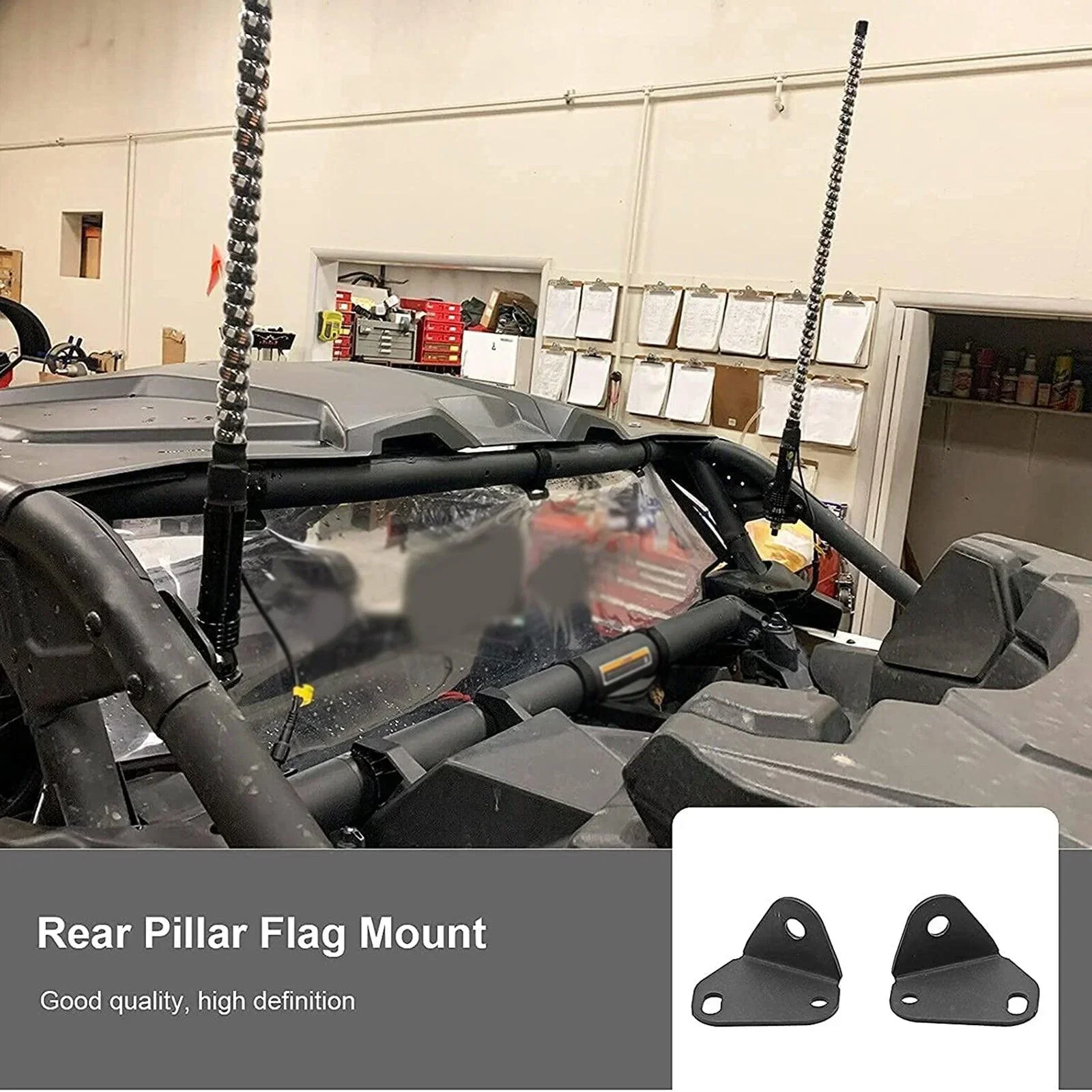 3FT/4FT LED RGB Whip Lights & Rear Pillar Flagpole Light Brackets Combo for Can-Am Maverick X3 2017 2018 2019 2020 2021 - Image 8