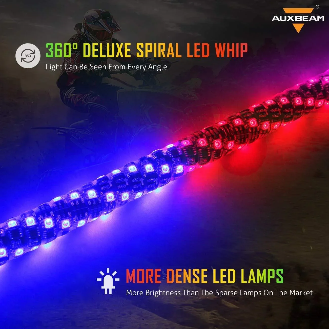 (2pcs/set) 3FT/4FT LED RGB Whip Lights with Turn Signal & Brake Light, Bluetooth APP/ Remote Control - Image 7