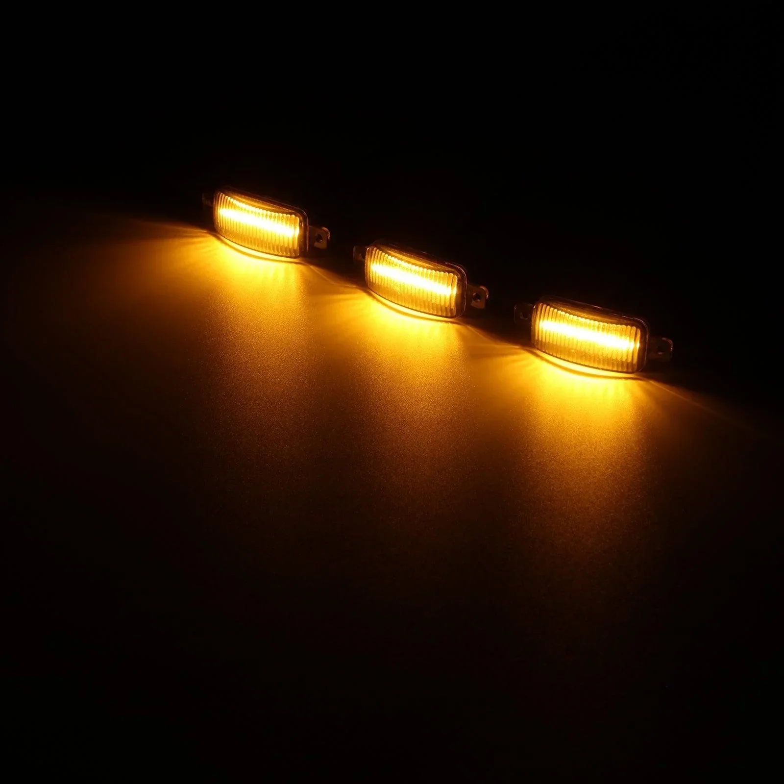(3pcs/set)  LED Front Grille Lights Raptor Style Amber Light Universal Car Modification (Amber shell/ Smoked shell） - Image 11