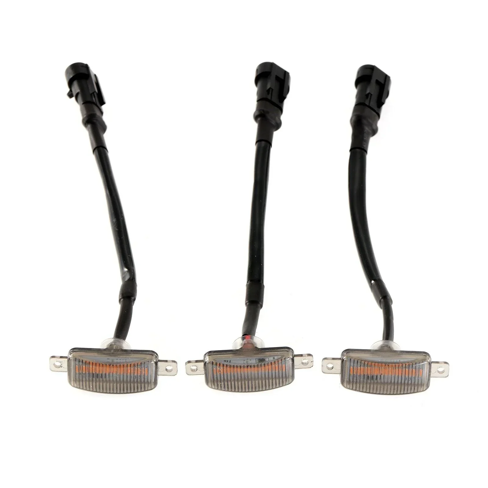 (3pcs/set)  LED Front Grille Lights Raptor Style Amber Light Universal Car Modification (Amber shell/ Smoked shell） - Image 9