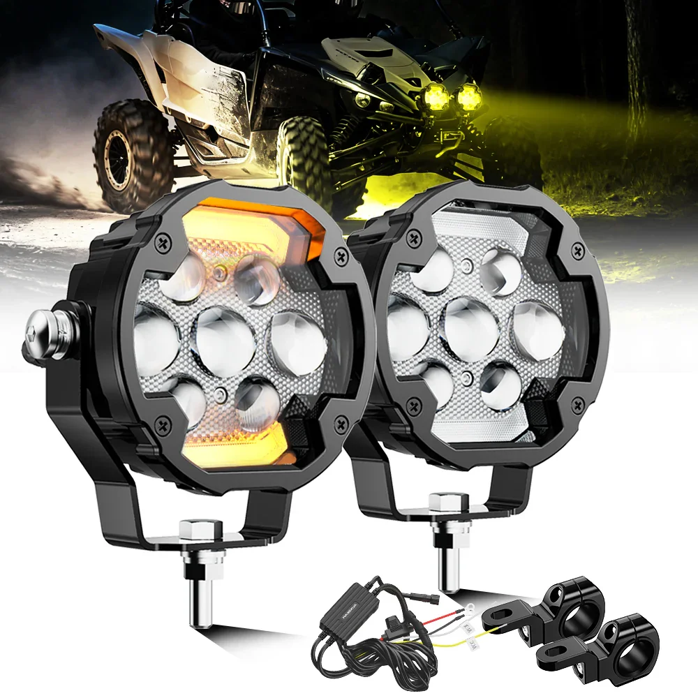 🆕AX7 Series 4.2 Inch 72W Dual Color Switchback LED Driving Fog Light, 3+4 Modes Auxiliary Spotlight for Jeep SUV Truck ATV Motorcycle | 2PCS/Set - Image 16