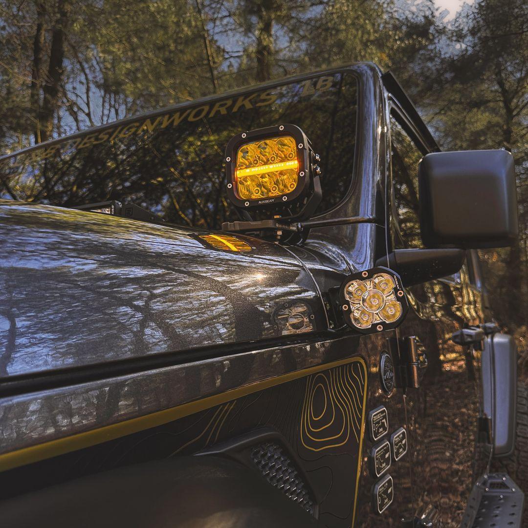 XP-ULTRA Series 5 Inch 132W 15600LM White/Amber LED Pods Driving Light with Amber DRL - Image 2
