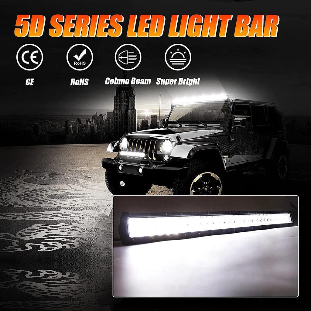 22 Inch-52 Inch 5D Series Straight/Curved Combo Beam Double Row LED Light Bar for 2004 Toyota Tacoma - Image 2