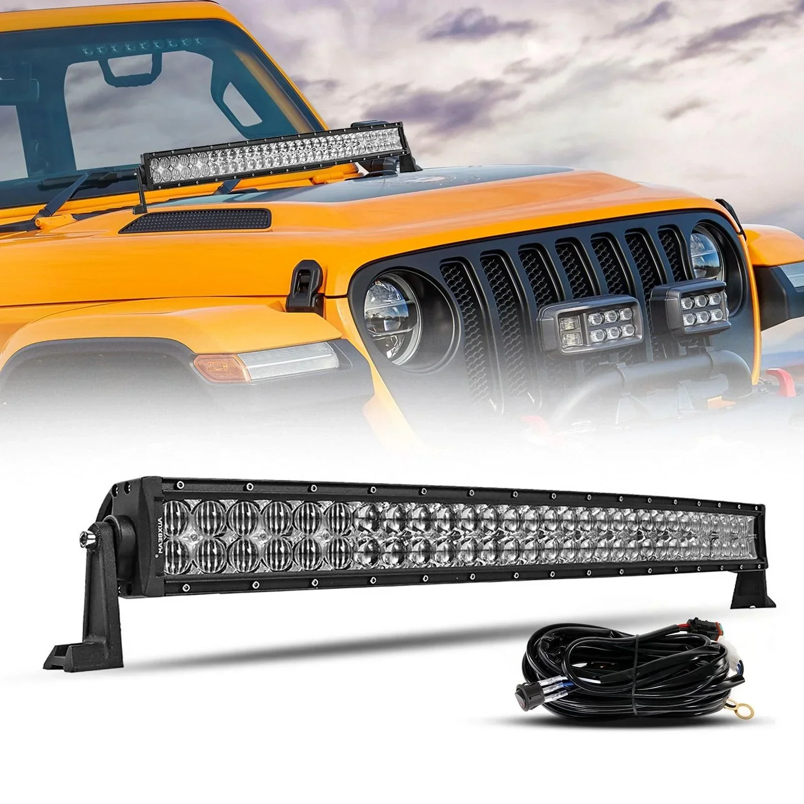 22 Inch-52 Inch 5D Series Straight/Curved Combo Beam Double Row LED Light Bar for 2004 Toyota Tacoma - Image 28