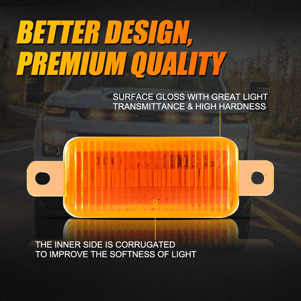 (5pcs/set)  LED Front Grille Lights Raptor Style Amber Light Universal Car Modification - Image 4