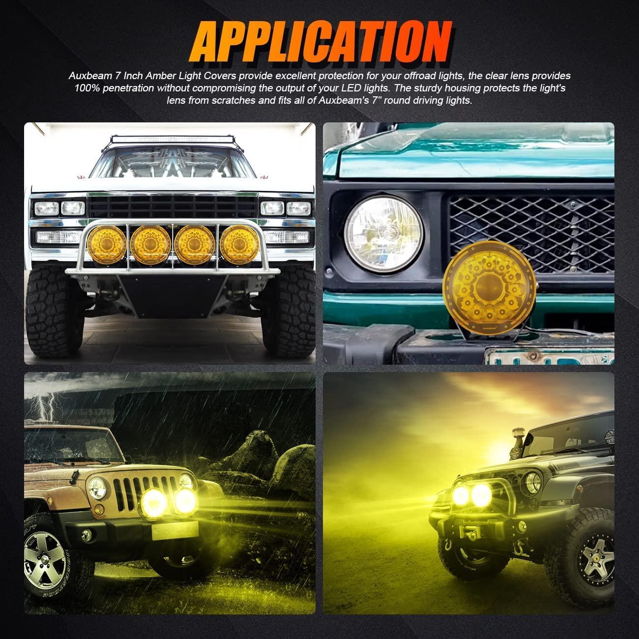 (2pcs/set) 7 Inch Round LED Driving Light Amber Cover Light Shield Cover - Image 7