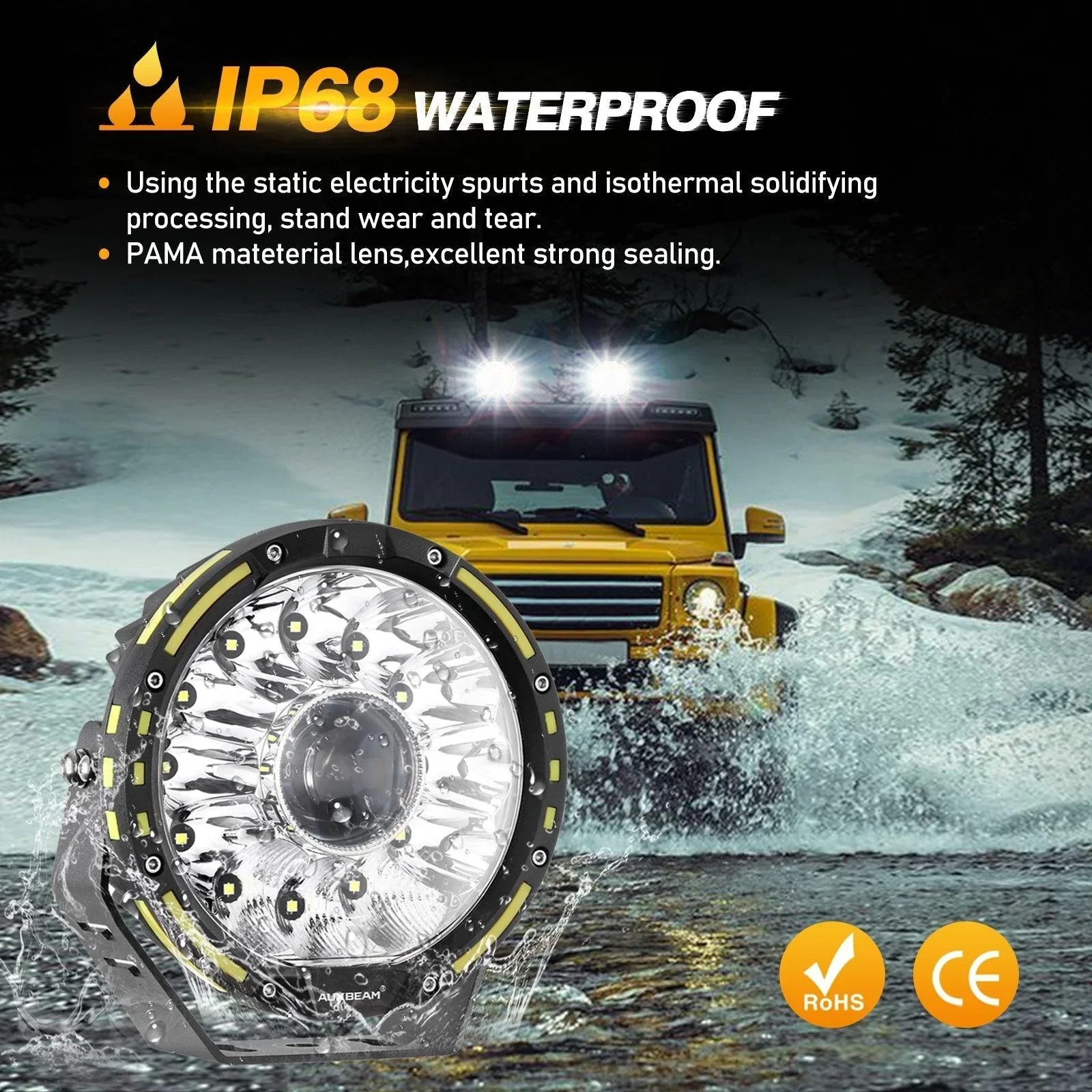 (2pcs/set) 7 Inch 230W 33332LM 360-PRO Series LED Driving Lights+Amber/Black Covers(Optional) for ATV UTV SIDE BY SIDE 4X4 - Image 9