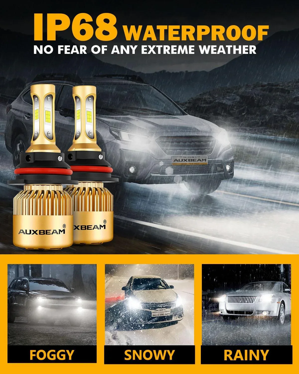 9007/HB5 LED Headlight Bulbs 72W 10000LM S3 Series Fan Cooling 6500K Cool White | 2 Bulbs - Image 7
