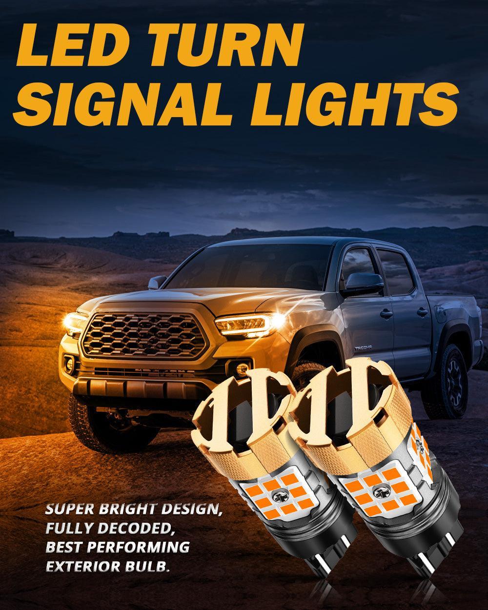 🆕T20 7443 7440 LED Turn Signal Light Rear/Front, Side Marker Light Bulbs 50W 4000LM CAN-Bus Error Free 3000K Amber B21-PRO Series |2 Bulbs - Image 3