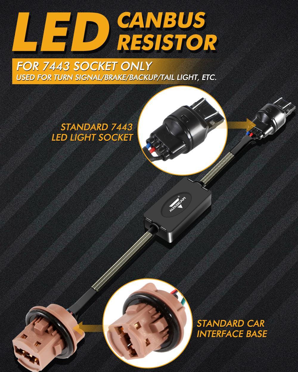 🆕7443 US-CK C8-Model Decoder Anti-Flicker CANBUS Resistors Decoder Avoid Fast Hyper Flash Turn Signal Blink Light Dashboard Error Code 2pcs/set - Image 3