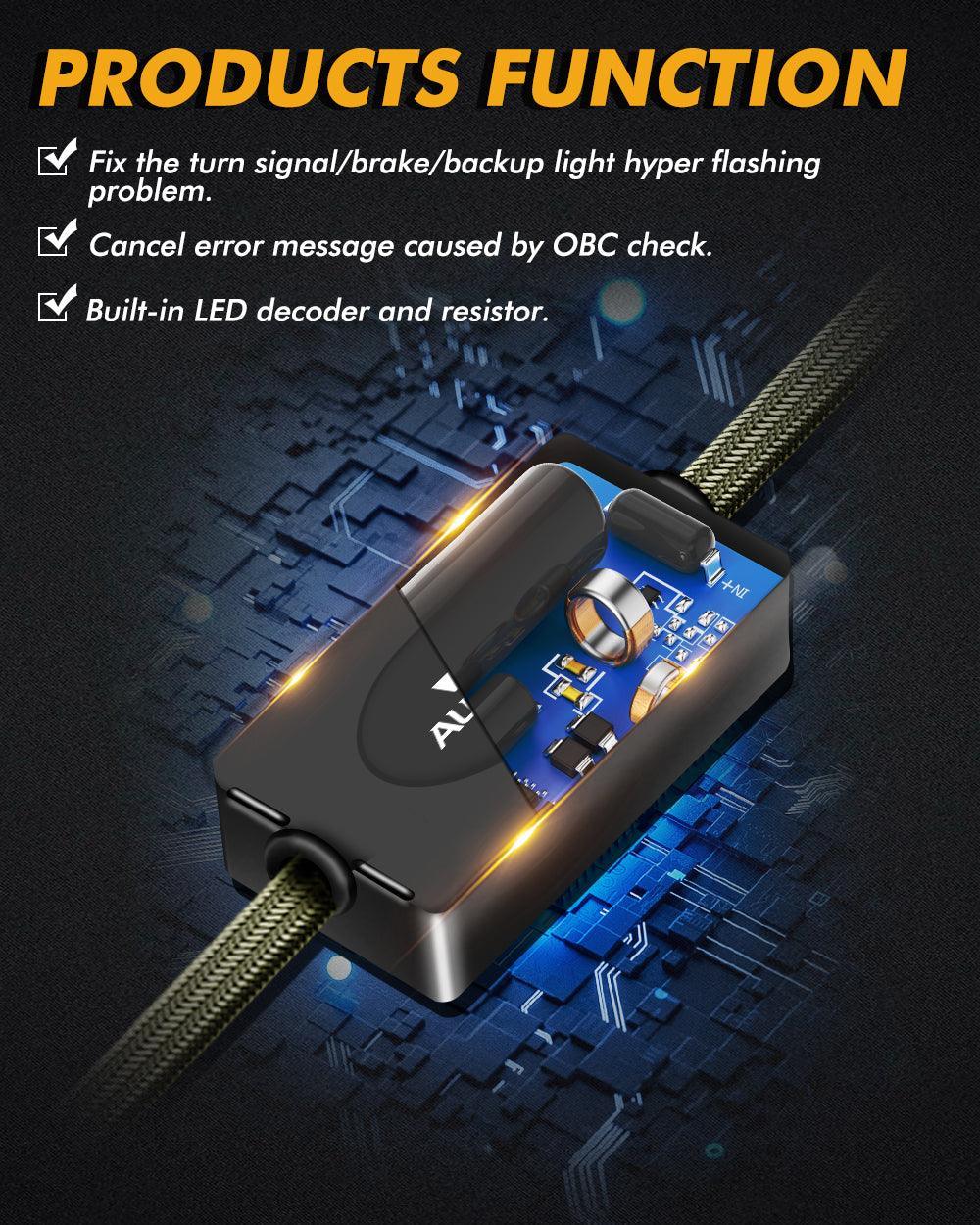 🆕7443 US-CK C8-Model Decoder Anti-Flicker CANBUS Resistors Decoder Avoid Fast Hyper Flash Turn Signal Blink Light Dashboard Error Code 2pcs/set - Image 7