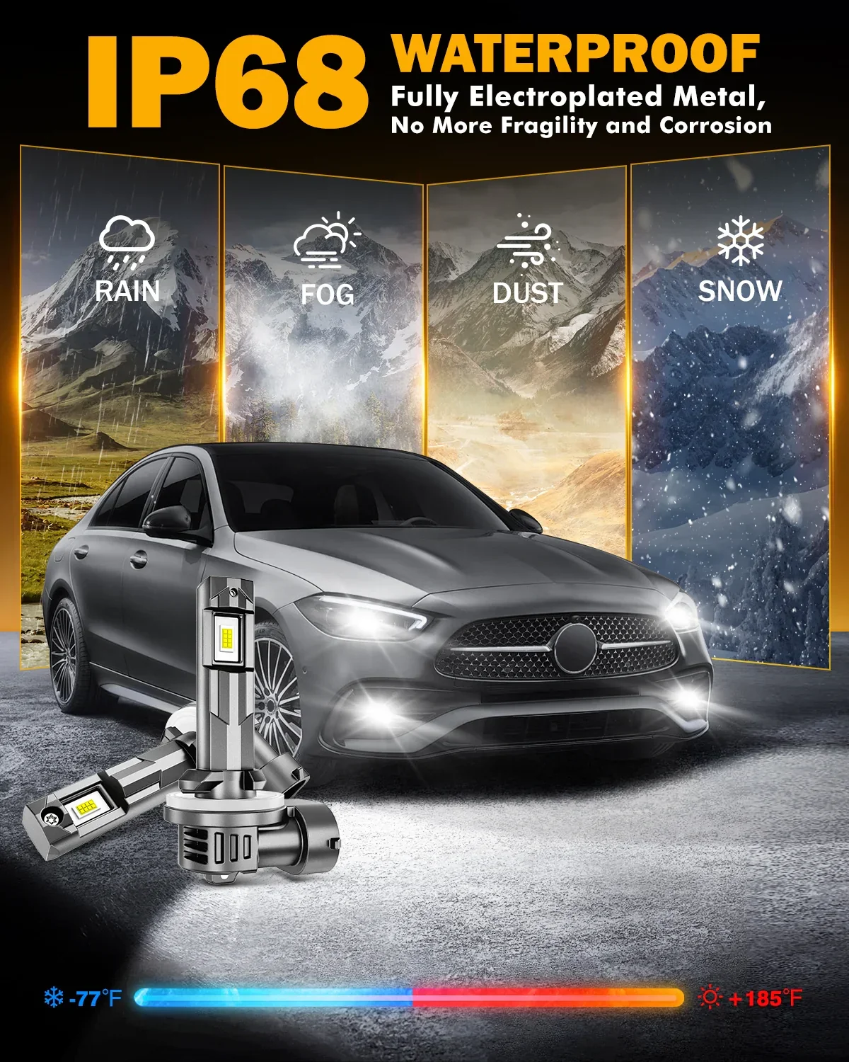 881 886 889 894 896 898 LED Fog Light/DRL Bulbs 60W 12000LM 6500K Cool White Q6 Series | 2 Bulbs - Image 7