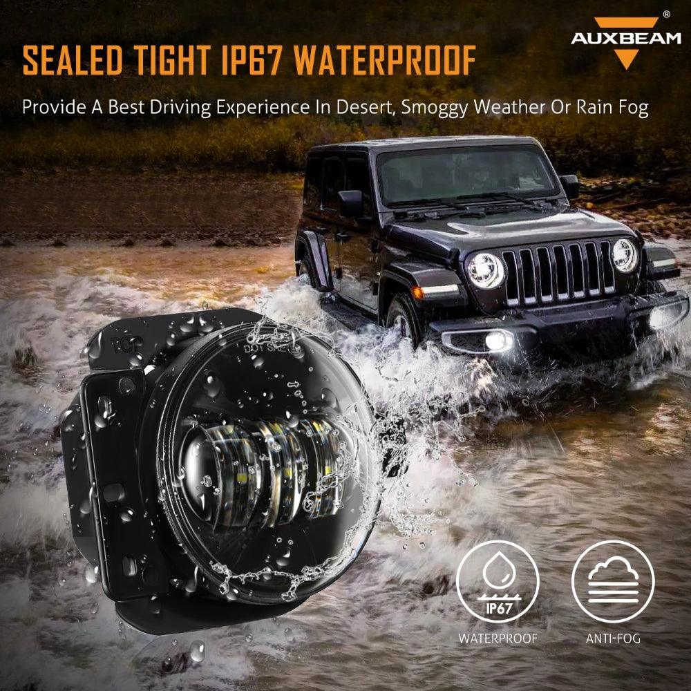 9'' Round 100W LED Headlights with DRL & 4'' 30W LED Fog Lights for 2018-2022 Jeep Wrangler JL, 2019-2022 Gladiator JT - Image 7