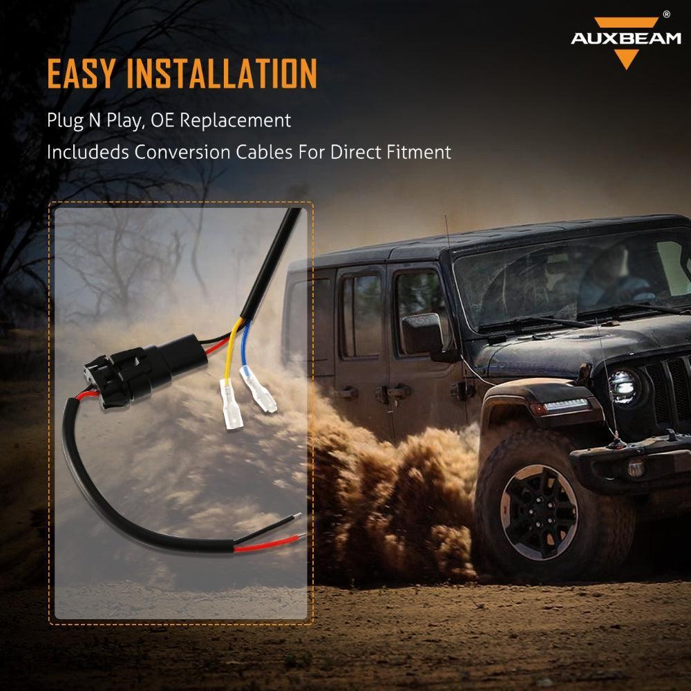 9'' Round 100W LED Headlights with DRL & 4'' 30W LED Fog Lights for 2018-2022 Jeep Wrangler JL, 2019-2022 Gladiator JT - Image 9