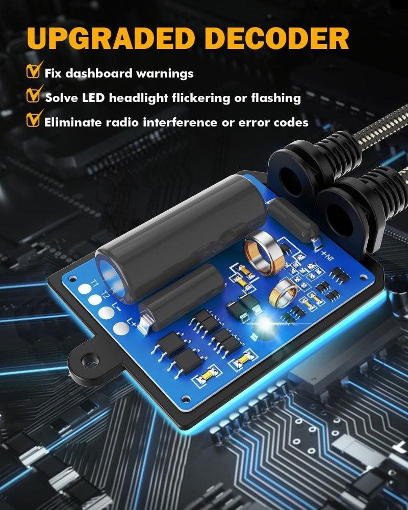 9004 C20-Model Decoder-Pro Enhanced Led Headlight Bulbs Canbus Decoder Harness Resistor Conversion Kit 2pcs/set - Image 4