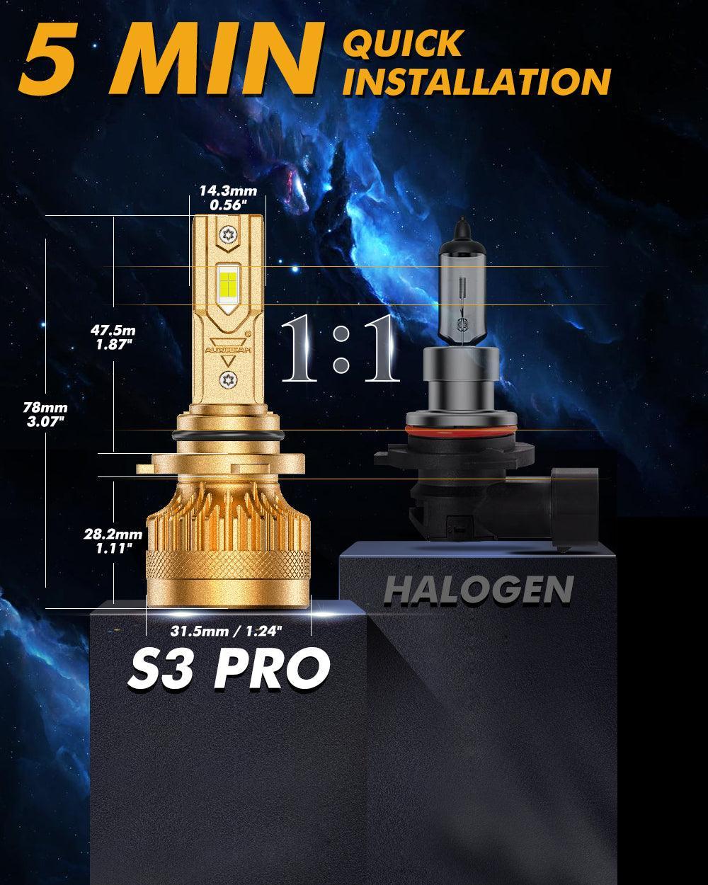 🆕9006/HB4 LED Headlight Bulbs S3 Pro Series Dual Decoder CAN-BUS Error Free 12V 120W 24000LM 6500K Cool White | 2 Bulbs - Image 9