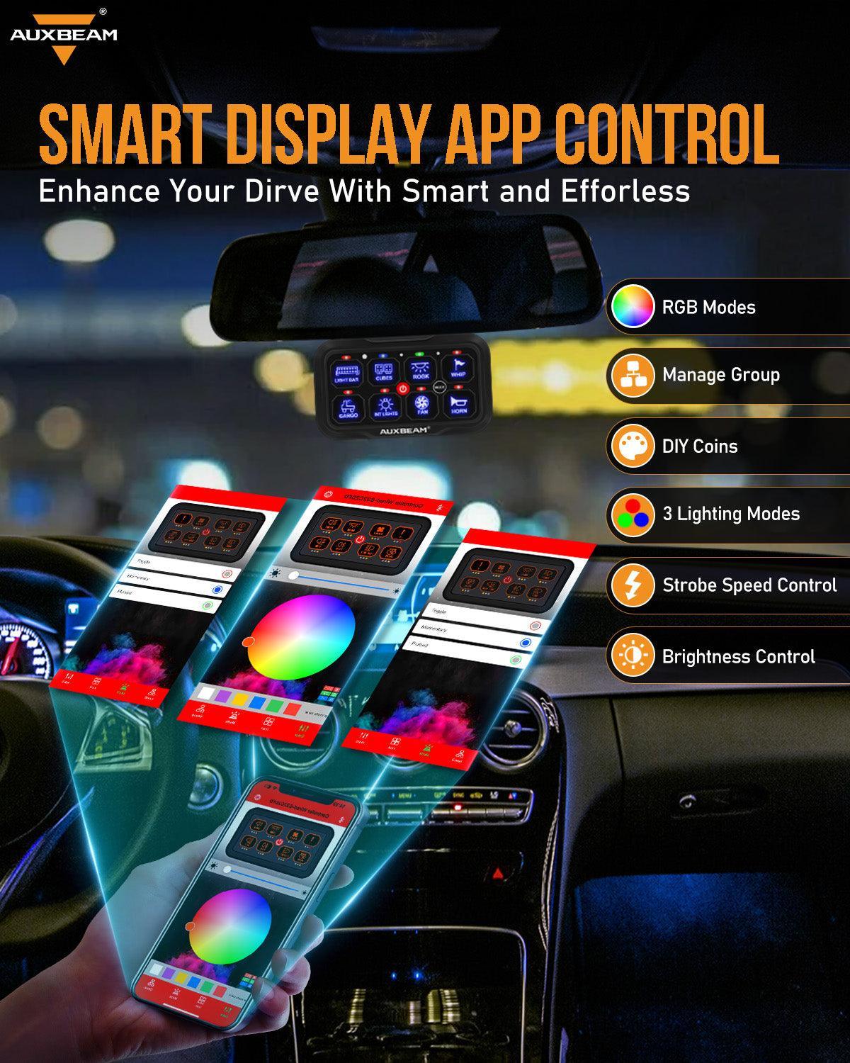 AR Series 8 Gang (AR-800) RGB Switch Panel with APP, Toggle/ Momentary/ Pulsed Mode Supported(One-Sided Outlet) - Image 3