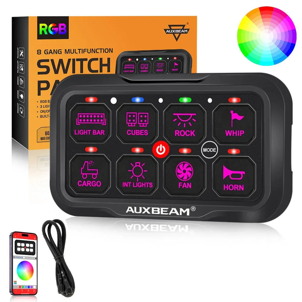 AR Series 8 Gang (AR-800) RGB Switch Panel with APP, Toggle/ Momentary/ Pulsed Mode Supported(One-Sided Outlet) - Image 9
