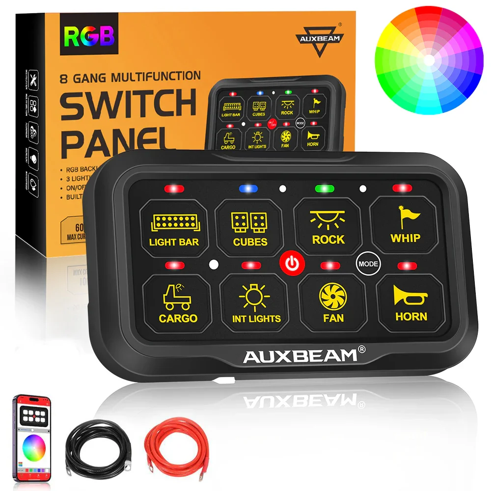 AR Series 8 Gang (AR-820) RGB Switch Panel with APP, Toggle/ Momentary/ Pulsed Mode Supported (Two-Sided Outlet) - Image 11