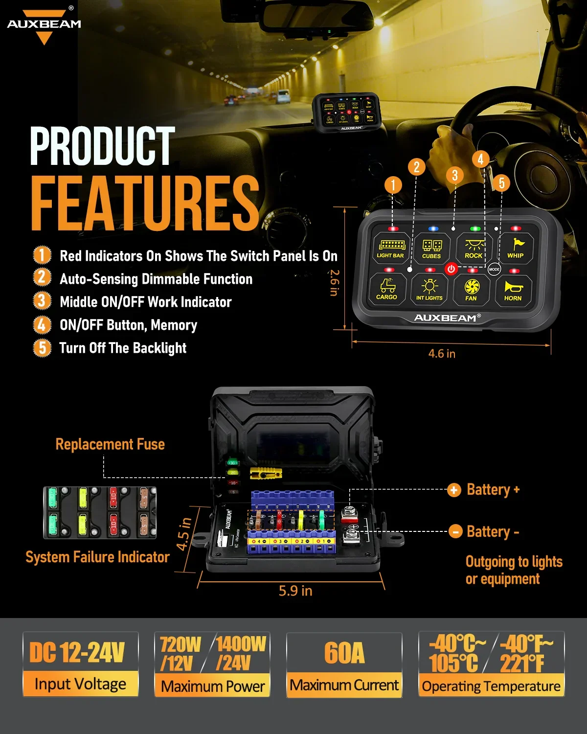 AR Series 8 Gang (AR-820) RGB Switch Panel with APP, Toggle/ Momentary/ Pulsed Mode Supported (Two-Sided Outlet) - Image 3