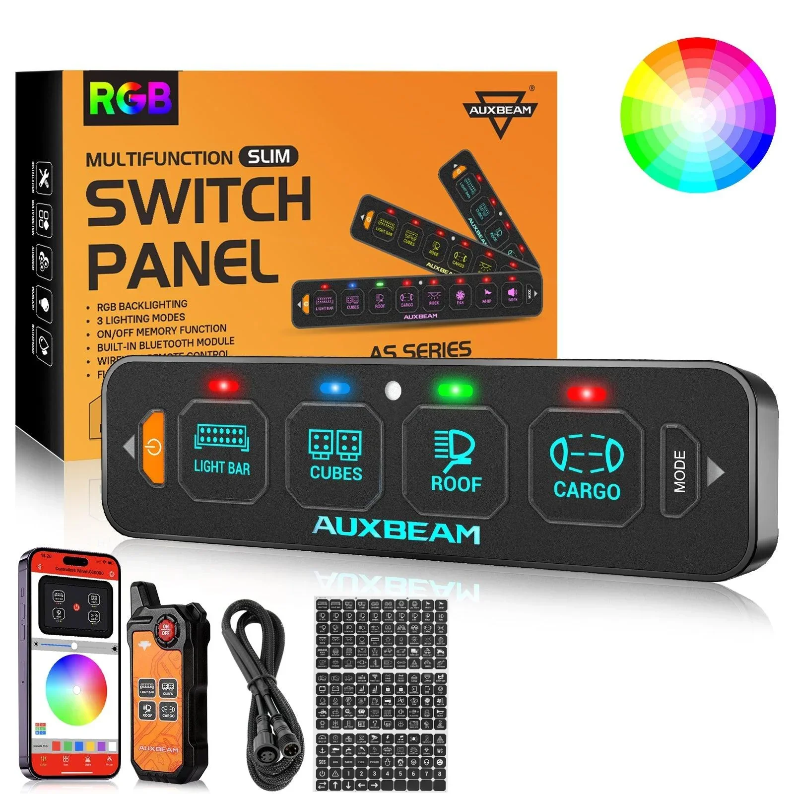 AS Series 4 Gang (AS-400) RGB Slim Switch Panel with APP&Remote Control, Toggle/ Momentary/ Pulsed Mode Supported(One-Sided Outlet) - Image 16
