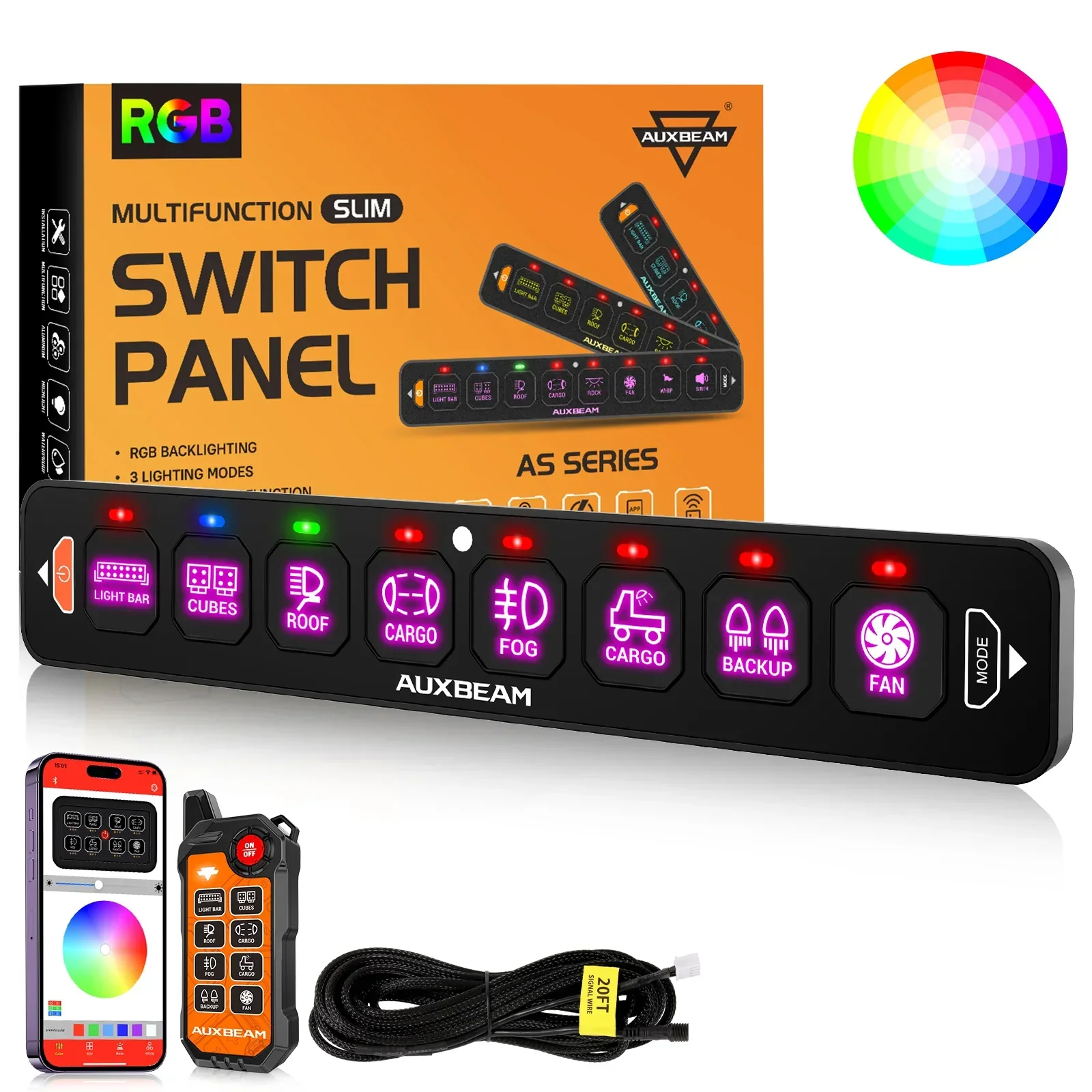 AS Series 4/6/8 Gang RGB Slim Switch Panel with APP&Remote Control, Toggle/ Momentary/ Pulsed Mode Supported(One-Sided Outlet) - Image 34