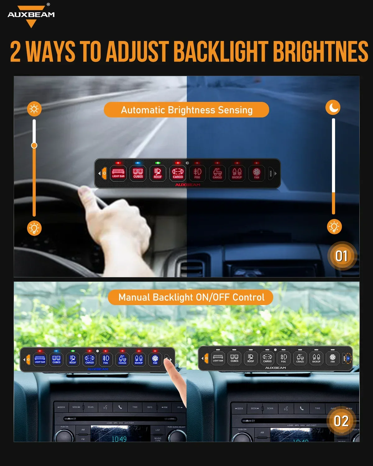 AS Series 8 Gang (AS-R80) RGB Slim Switch Panel, Toggle/ Momentary/ Pulsed Mode Supported(One-Sided Outlet) - Image 4