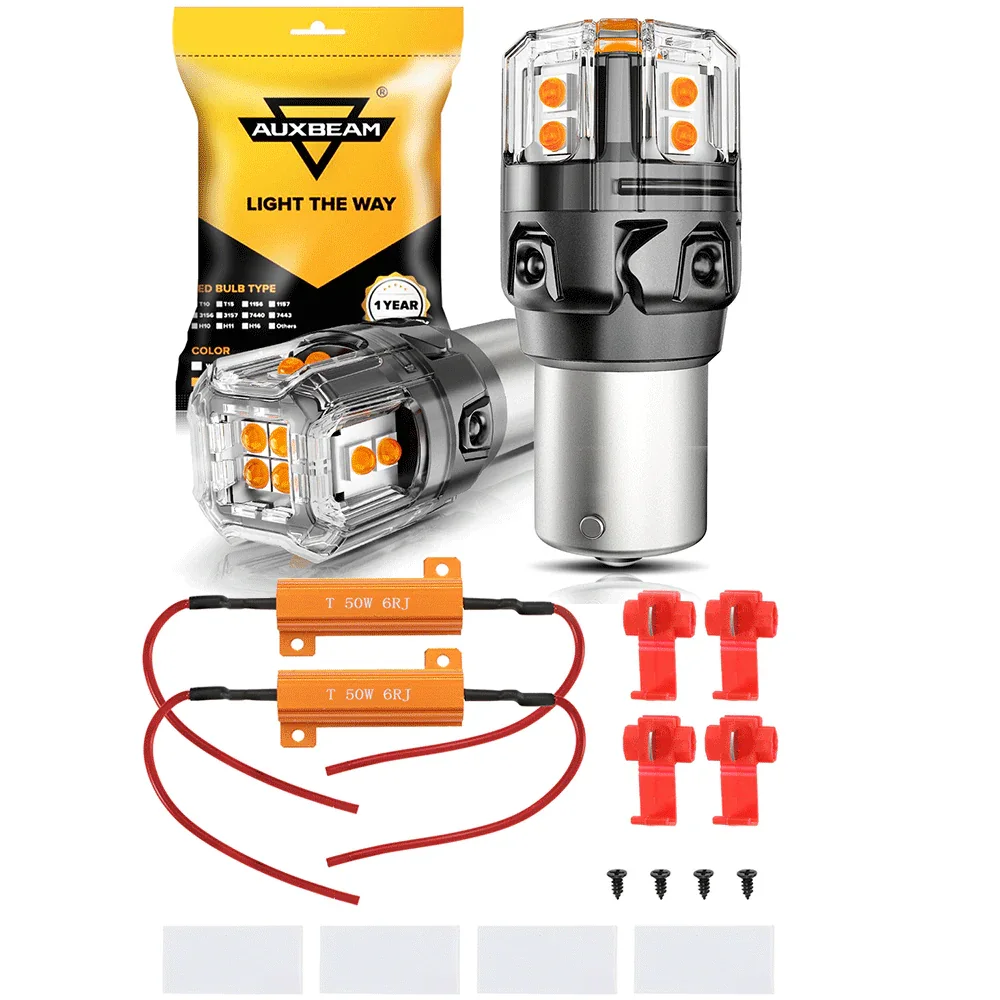🆕BAU15S 7507 LED Turn Signal Light Rear/Front, Side Maker Light Bulbs 13W 500% High Brightness CAN-Bus Error Free 3000K Amber B52 Series |2 Bulbs - Image 16
