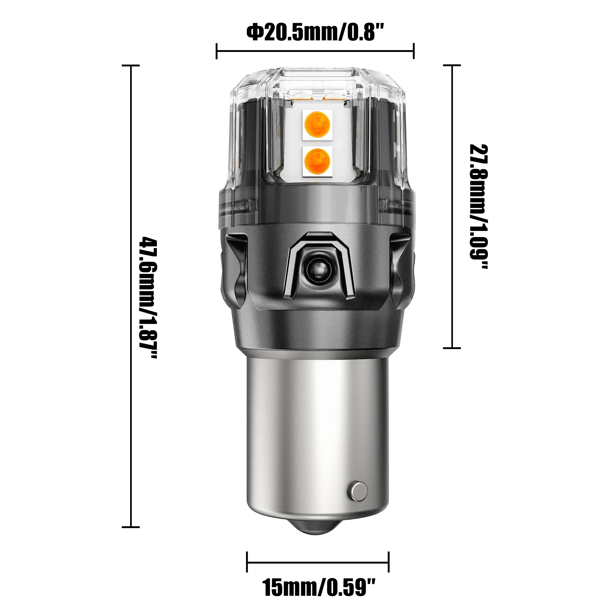 🆕BAU15S 7507 LED Turn Signal Light Rear/Front, Side Maker Light Bulbs 13W 500% High Brightness CAN-Bus Error Free 3000K Amber B52 Series |2 Bulbs - Image 5