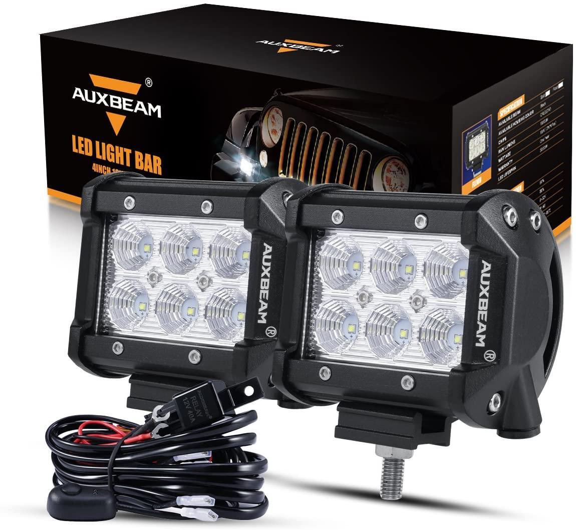 4 inch Classic-SM Series Dual Row LED Pod Lights Flood Beam & 2.5 Inch Bull Bar Roll Cage Clamps Mounting Brackets Combo for Jeep Off-Road SUV ATV UTV Trucks - Image 14