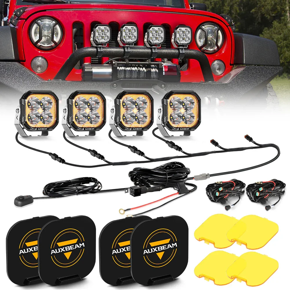 Color Play Series 3 Inch 100W LED Pod Lights Off Road Lights with White DRL & Amber Turn Signal Lights - Image 27
