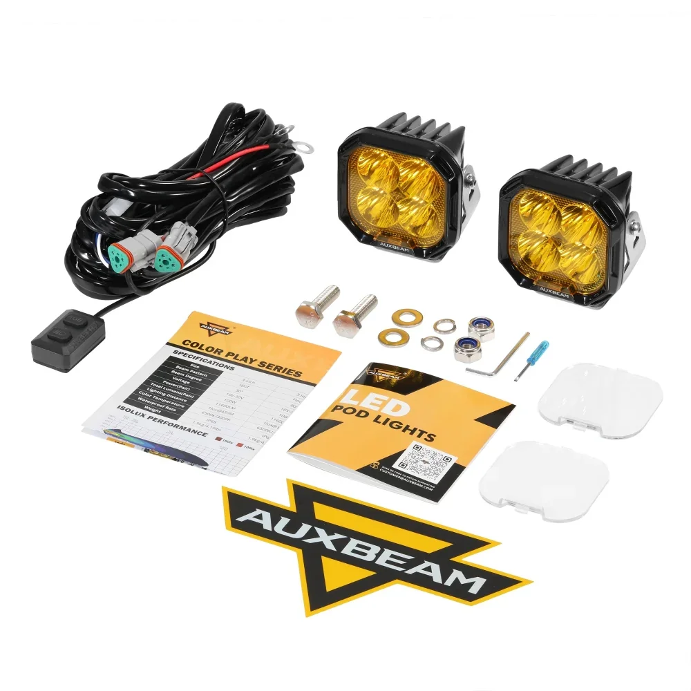 Color Play Series 3 Inch 116W RGB LED Pod Lights Off Road Lights With 8 Backlight Options - Image 23