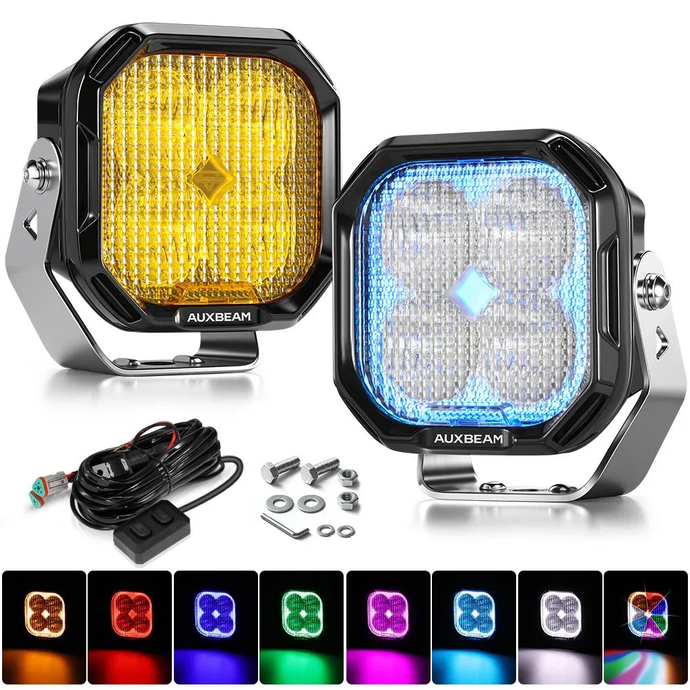 Color Play Series 3 Inch 116W RGB LED Pod Lights Off Road Lights With 8 Backlight Options - Image 24