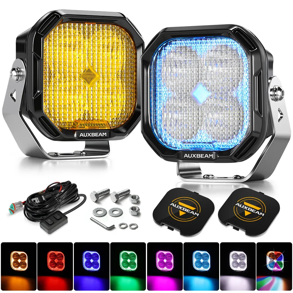 Color Play Series 3 Inch 116W RGB LED Pod Lights Off Road Lights With 8 Backlight Options - Image 25