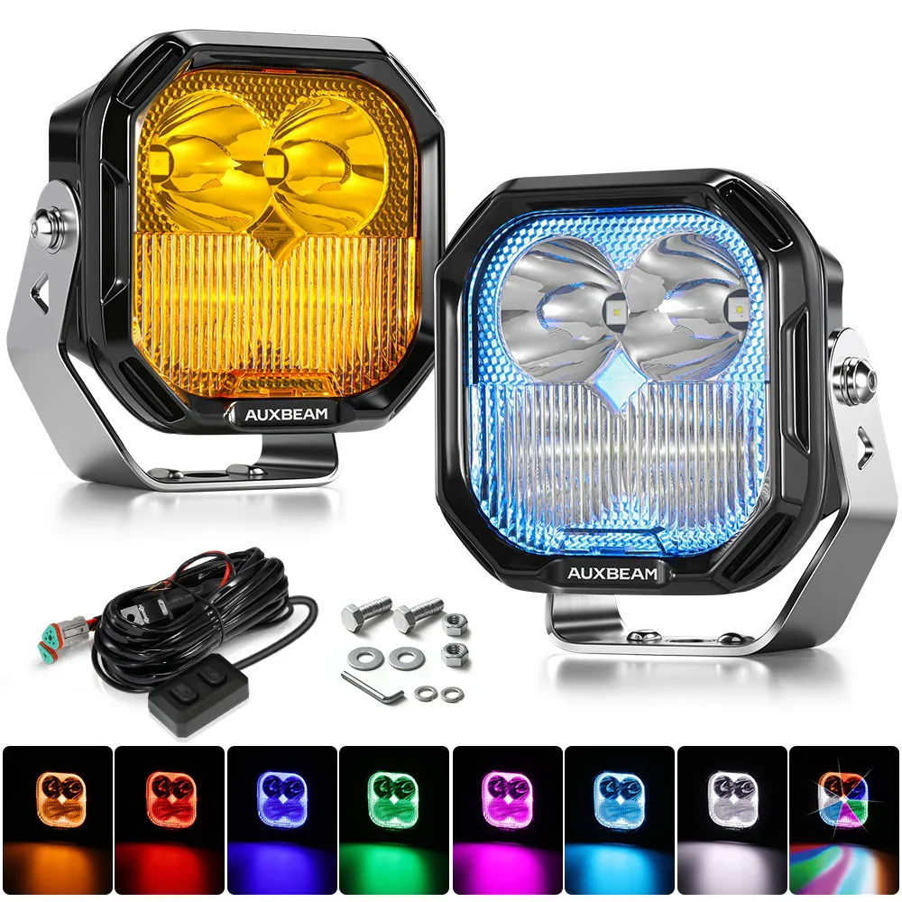 Color Play Series 3 Inch 116W RGB LED Pod Lights Off Road Lights With 8 Backlight Options - Image 27