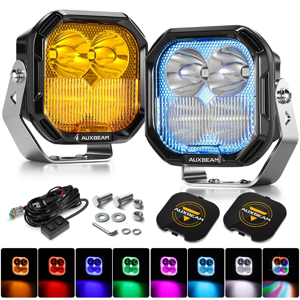Color Play Series 3 Inch 116W RGB LED Pod Lights Off Road Lights With 8 Backlight Options - Image 28