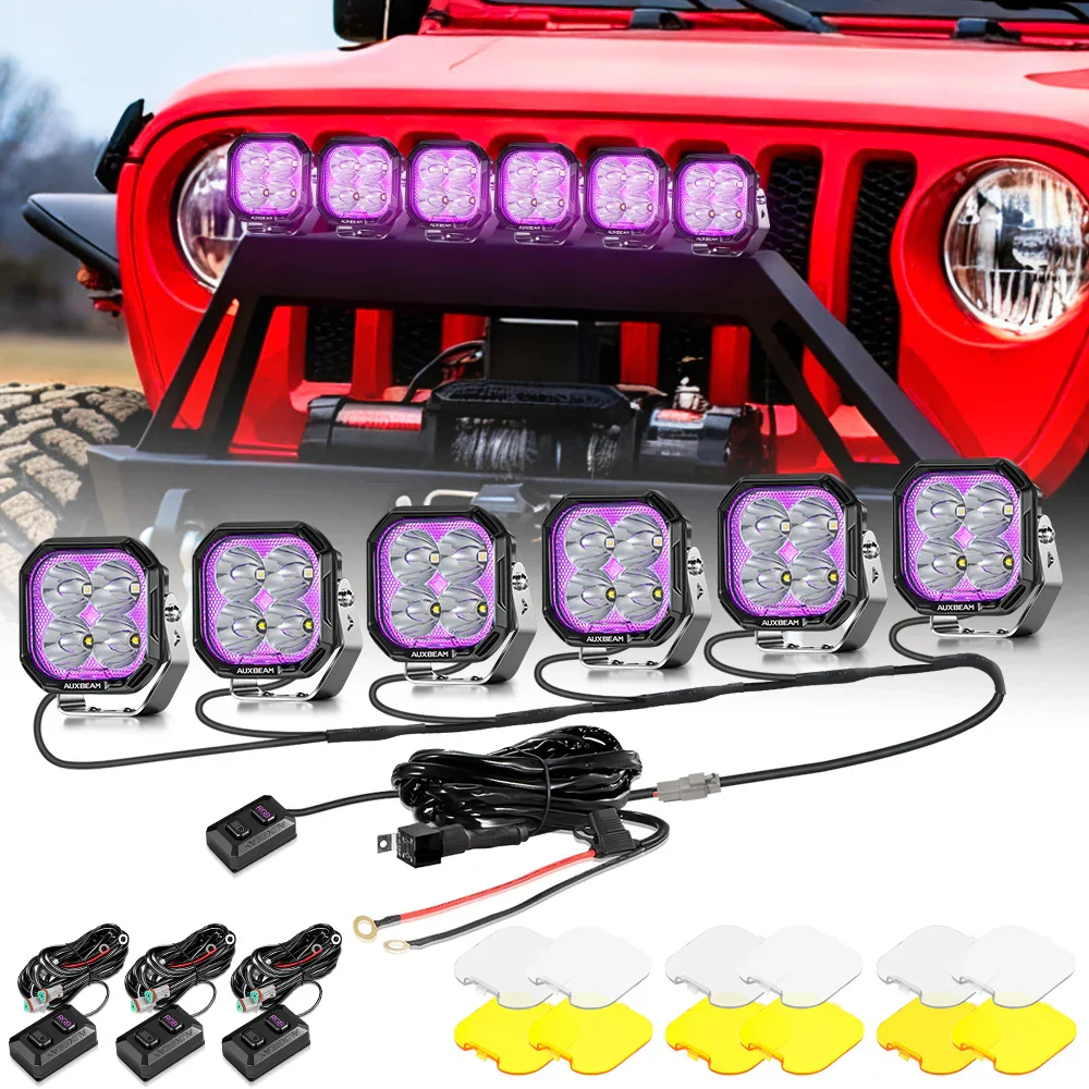 Color Play Series 3 Inch 116W RGB LED Pod Lights Off Road Lights With 8 Backlight Options - Image 30