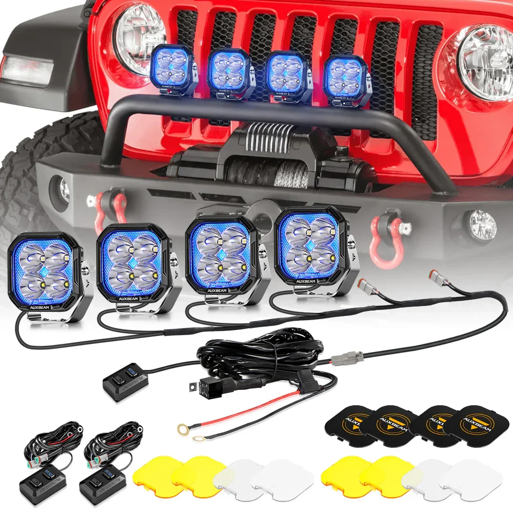 Color Play Series 3 Inch 116W RGB LED Pod Lights Off Road Lights With 8 Backlight Options - Image 32