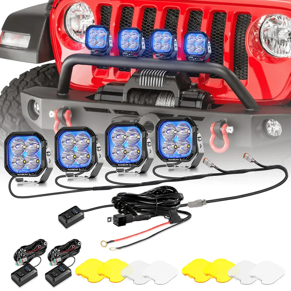 Color Play Series 3 Inch 116W RGB LED Pod Lights Off Road Lights With 8 Backlight Options - Image 33