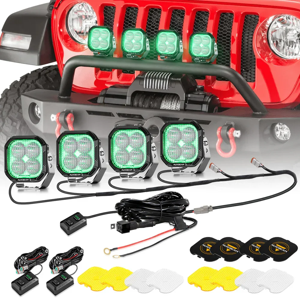 Color Play Series 3 Inch 116W RGB LED Pod Lights Off Road Lights With 8 Backlight Options - Image 36