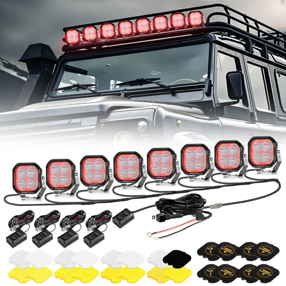 Color Play Series 3 Inch 116W RGB LED Pod Lights Off Road Lights With 8 Backlight Options - Image 38