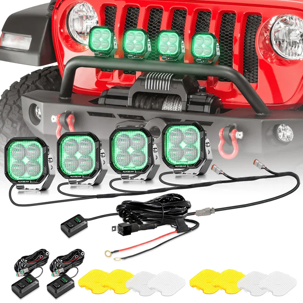 Color Play Series 3 Inch 116W RGB LED Pod Lights Off Road Lights With 8 Backlight Options - Image 40
