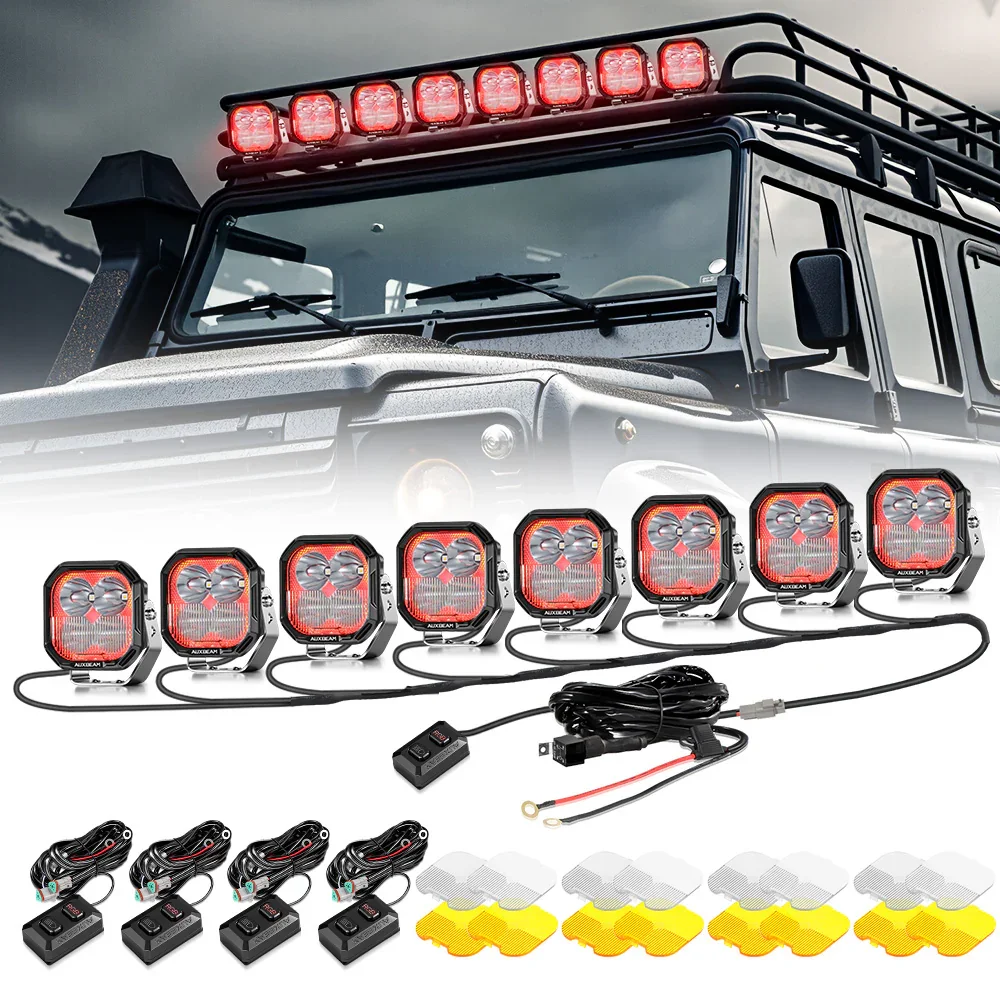 Color Play Series 3 Inch 116W RGB LED Pod Lights Off Road Lights With 8 Backlight Options - Image 41