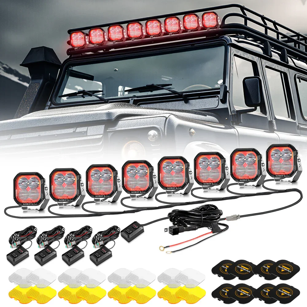 Color Play Series 3 Inch 116W RGB LED Pod Lights Off Road Lights With 8 Backlight Options - Image 43
