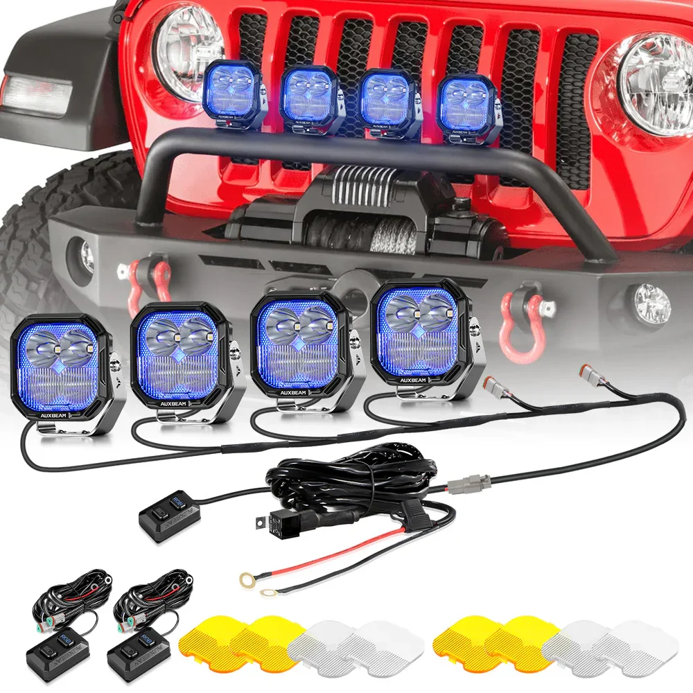 Color Play Series 3 Inch 116W RGB LED Pod Lights Off Road Lights With 8 Backlight Options - Image 45