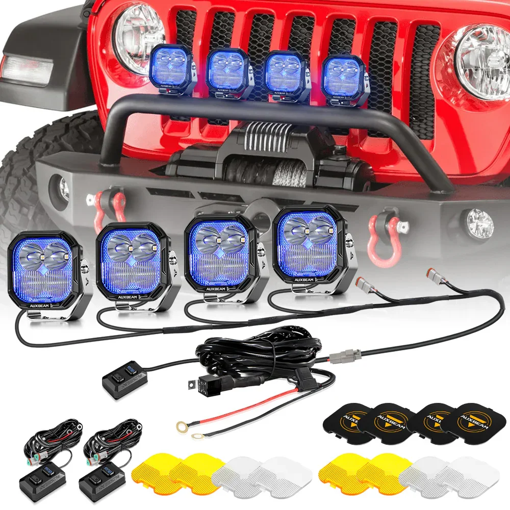 Color Play Series 3 Inch 116W RGB LED Pod Lights Off Road Lights With 8 Backlight Options - Image 46