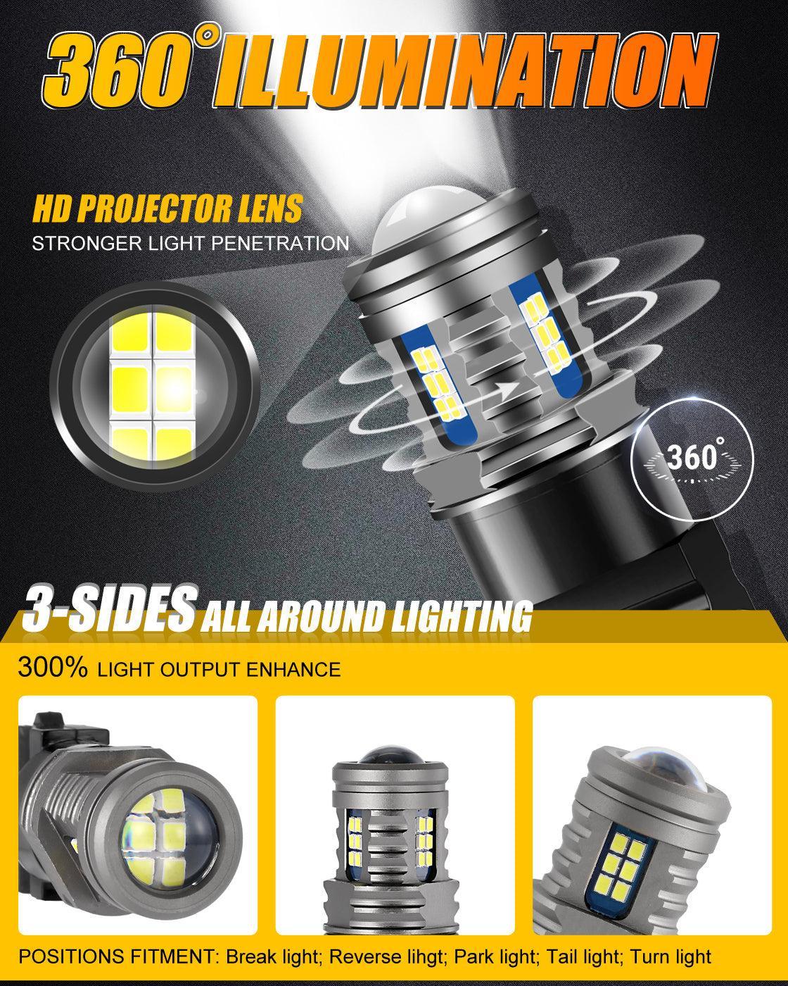 (2pcs/set) Y2 Series 3-Sides Cool White LED Brake/Turn Single/Back-up/Side Maker/DRL - Image 3