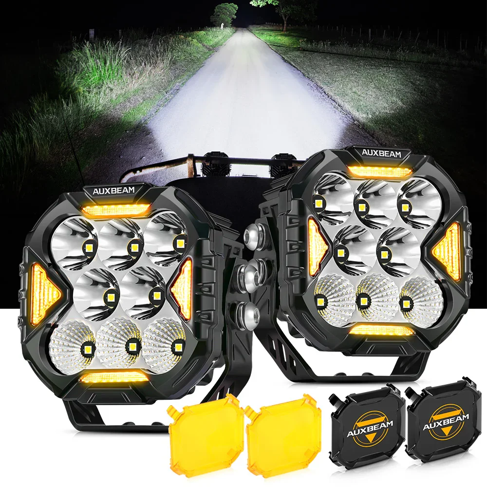 CUBE-Z Series 4 Inch Combo LED Pod Lights Off Road Lights with White DRL & Amber Turn Signal Lights - Image 15